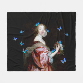 Die unerwartete Ankunft blauer Schmetterlinge Fleecedecke