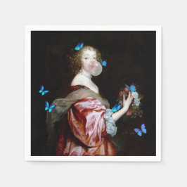 Die unerwartete Ankunft blauer Schmetterlinge Serviette