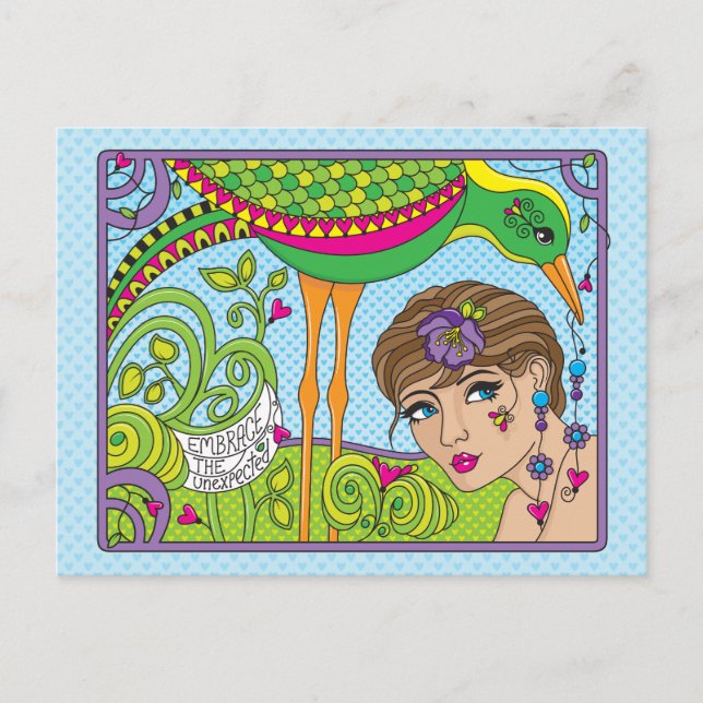 Die unerwartete_-Postkarte einbinden Postkarte (Vorderseite)