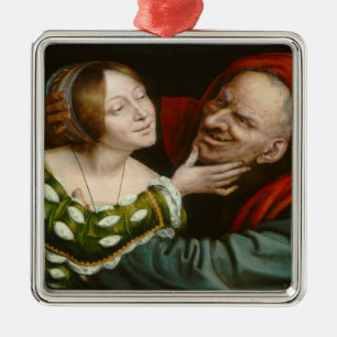 Die ungleichen Liebenden (von Quentin Massys) Ornament Aus Metall