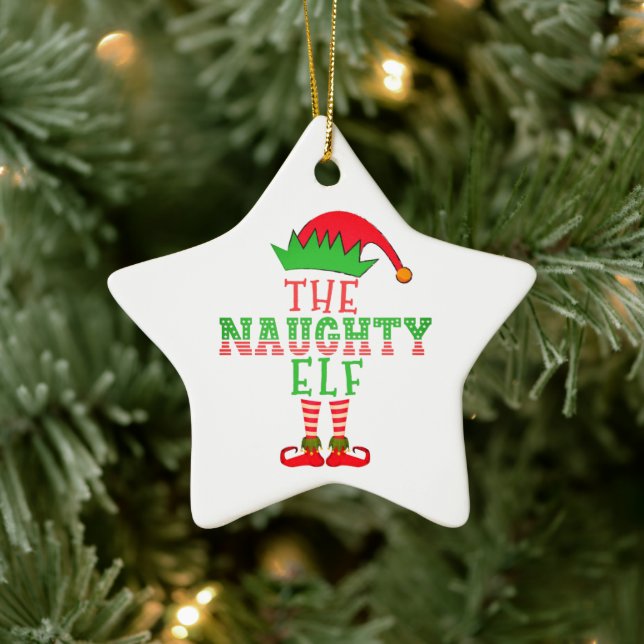 Die unheilvolle Elf-Familie passt zu Weihnachten P Keramik Ornament (Baum)