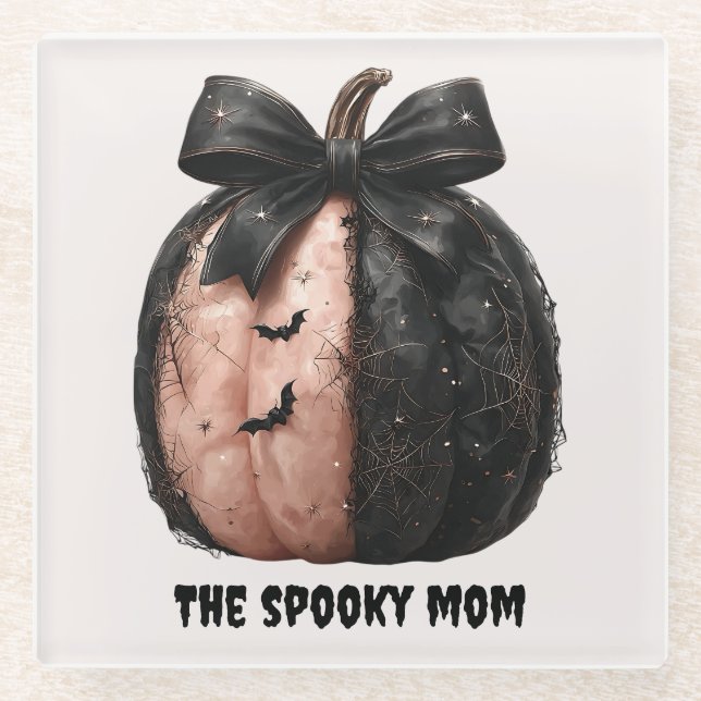 Die unheimliche Mama Halloween Pumpkin Glasuntersetzer (Vorderseite)