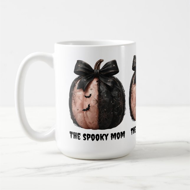Die unheimliche Mama Halloween Pumpkin Kaffeetasse (Links)