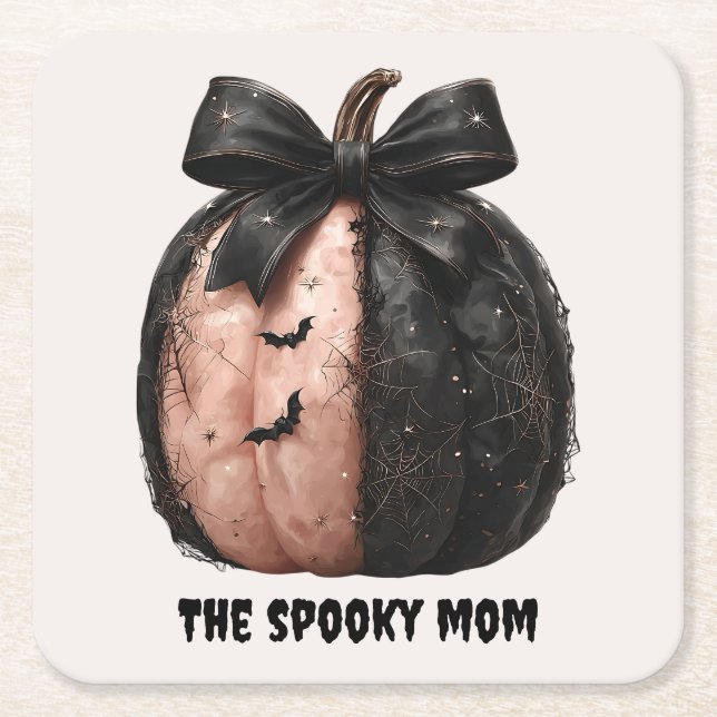 Die unheimliche Mama Halloween Pumpkin Rechteckiger Pappuntersetzer (Vorderseite)