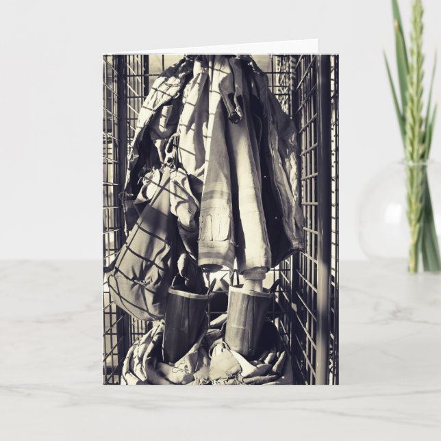 Die Uniform des Feuerwehrmannes Karte (Vorderseite)