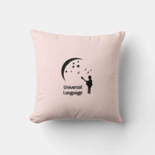 Die universelle Sprache Pink Kissen
