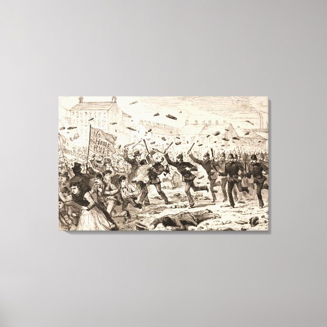 Die Unruhen in Belfast Leinwanddruck (Vorderseite)