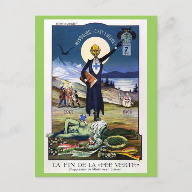 Die Unterdrückung von Absinthe Postkarte (Vorderseite)