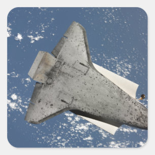 Die Unterseite von Raumfähre Entdeckung 2 Quadratischer Aufkleber