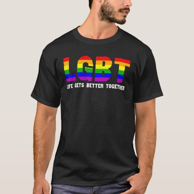 Die Unterstützung für Regenbogen durch den LGBT-Pr T-Shirt (Vorderseite)