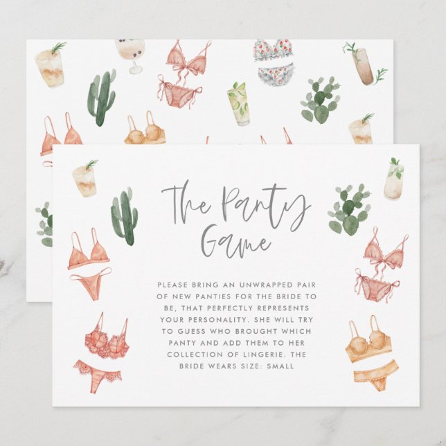 Die Unterwäsche-Kaktus-Sekt (Vorne/Hinten)