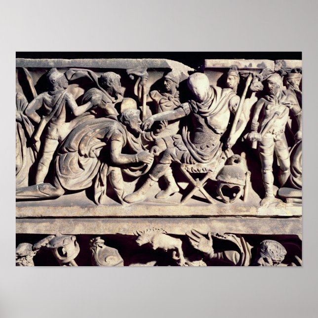 Die Unterwerfung eines Barbaren einem Römer Poster (Vorne)