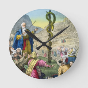 Die unverschämte Schlange, von einer Bibel Runde Wanduhr