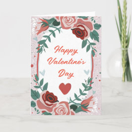 Die Urlaubskarte der "Happy Valentine's Day Floral Feiertagskarte