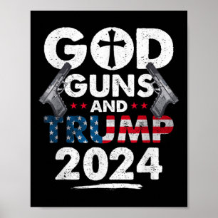 Die US-amerikanische Flagge von 2024 und Trump Poster