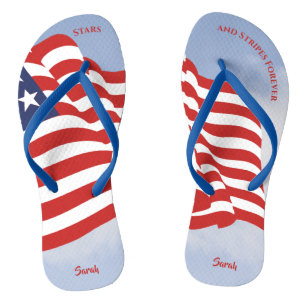 Die US Flagge der amerikanischen Flagge für immer  Flip Flops