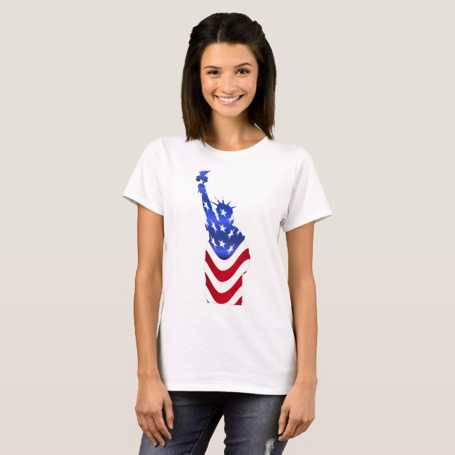 Die US-Flagge - Der grundlegende T - Shirt der Fra (Vorne ganz)