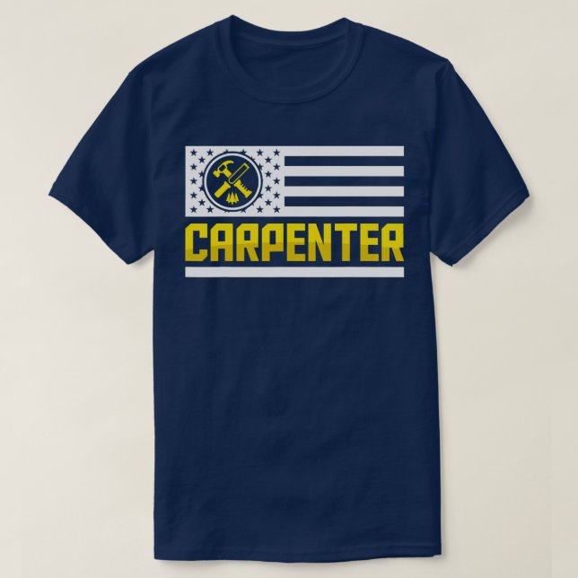 Die US-Flagge des amerikanischen Stolzes Holzarbei T-Shirt (Design vorne)