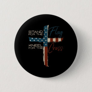 Die US-Flagge religiöses Zitat 4. Juli Christliche Button