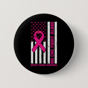 Die US-Flagge Rosa Band Niemand kämpft gegen Brust Button