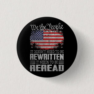 Die US-Flaggenverfassung der USA muss neu gelesen  Button