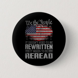 Die US-Flaggenverfassung der USA muss neu gelesen  Button