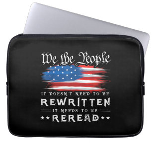 Die US-Flaggenverfassung der USA muss neu gelesen  Laptopschutzhülle