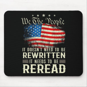 Die US-Flaggenverfassung der USA muss neu gelesen  Mousepad