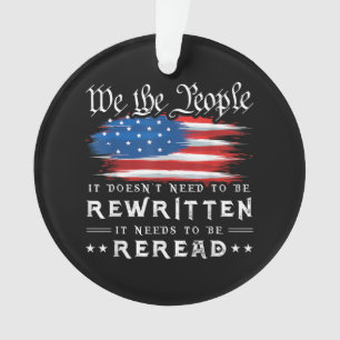 Die US-Flaggenverfassung der USA muss neu gelesen Ornament