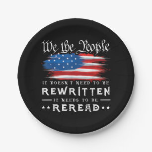 Die US-Flaggenverfassung der USA muss neu gelesen  Pappteller