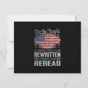 Die US-Flaggenverfassung der USA muss neu gelesen  RSVP Karte