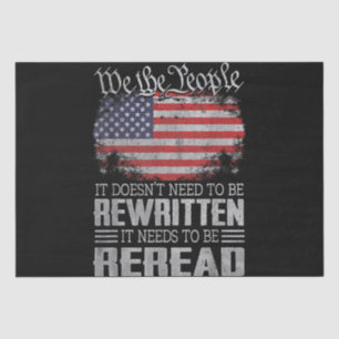 Die US-Flaggenverfassung der USA muss neu gelesen Seidenpapier