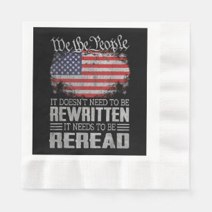 Die US-Flaggenverfassung der USA muss neu gelesen Serviette