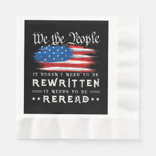 Die US-Flaggenverfassung der USA muss neu gelesen Serviette