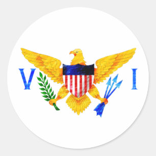 DIE US-JUNGFERNINSELN-FLAGGE RUNDER AUFKLEBER