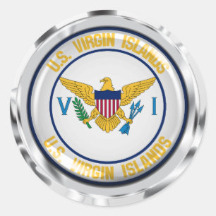 Die US-Jungferninseln-rundes Emblem Runder Aufkleber
