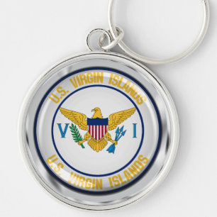 Die US-Jungferninseln-rundes Emblem Schlüsselanhänger