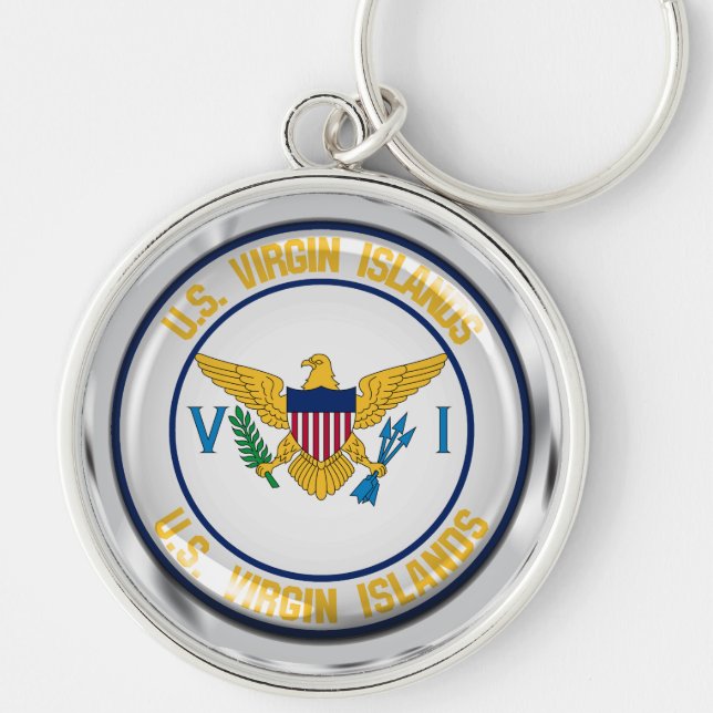 Die US-Jungferninseln-rundes Emblem Schlüsselanhänger (Vorne)