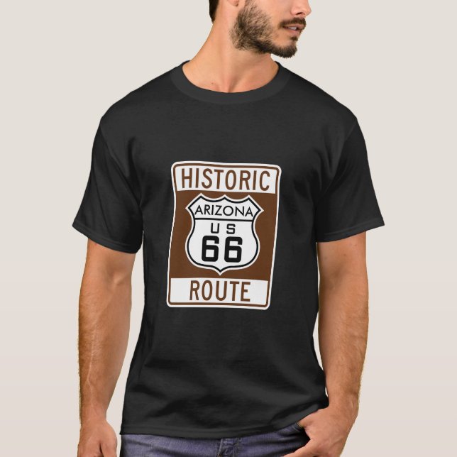 Die US-Route 66 der historischen Arizona T-Shirt (Vorderseite)