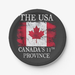Die USA, Kanadas 11. Provinz Kanada Amerika Pappteller