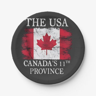 Die USA, Kanadas 11. Provinz Kanada Amerika Pappteller