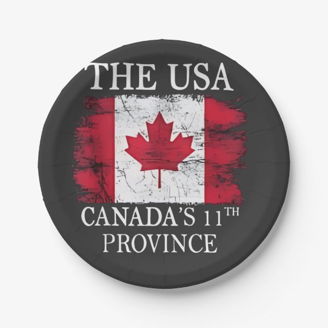 Die USA, Kanadas 11. Provinz Kanada Amerika Pappteller (Vorderseite)