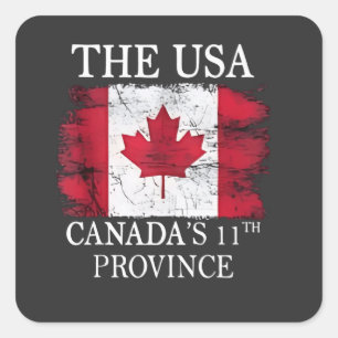 Die USA, Kanadas 11. Provinz Kanada Amerika Quadratischer Aufkleber