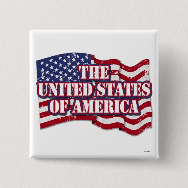 Die USA mit Flaggenproblemen Button (Vorderseite)