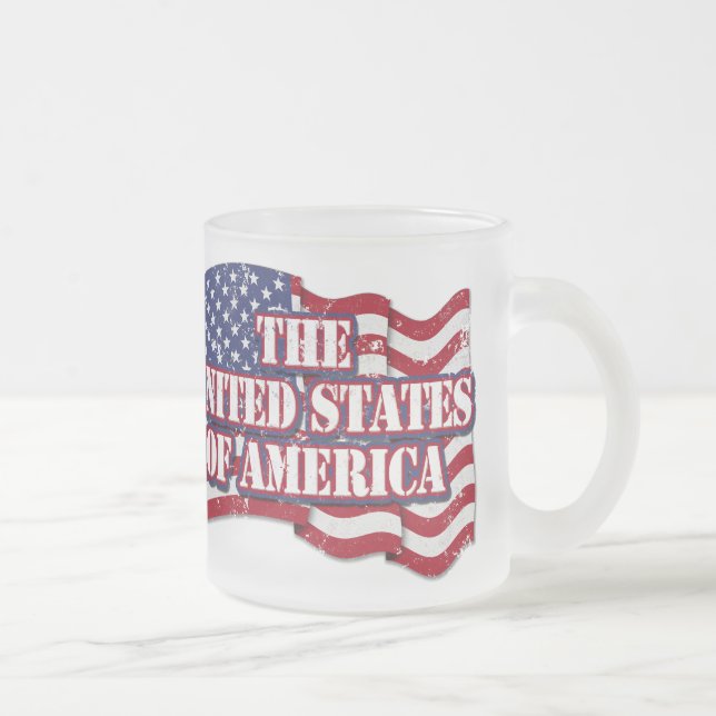 Die USA mit Flaggenproblemen Mattglastasse (Rechts)
