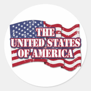 Die USA mit Flaggenproblemen Runder Aufkleber
