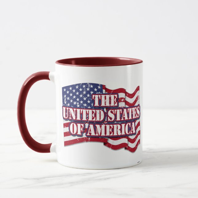 Die USA mit Flaggenproblemen Tasse (Links)