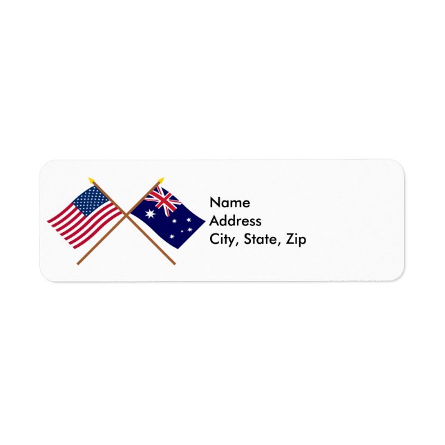 Die USA und Australien überquerten die Flaggen (Vorne)