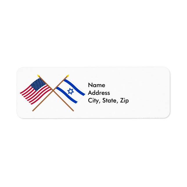 Die USA und Israel überquerten die Fahnen (Vorne)