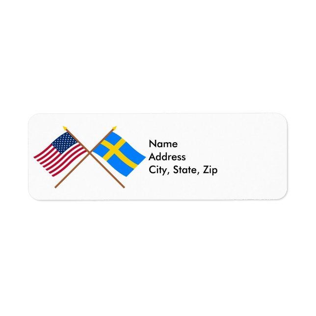 Die USA und Schweden überquerten die Flaggen (Vorne)